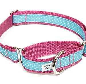 Sanibel Polka Dot Pink Martingale Dog Collars