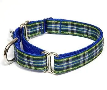 MacLeod Blue Plaid Martingale Dog Collars