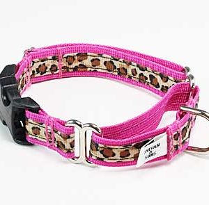Pink Safari Buckle Martingale Dog Collar