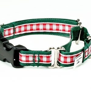Country Christmas Buckle Martingale Dog Collar
