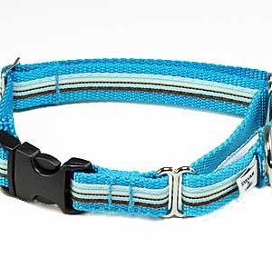 Retro Blue Ice Buckle Martingale Dog Collar