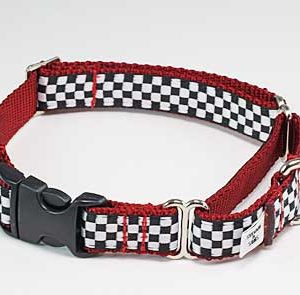 Motor Speedway Red Buckle Martingale Dog Collar