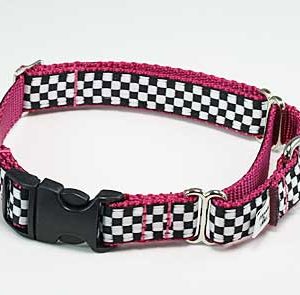 Speedway Pink Sports Car Buckle Martingale Dog Collar