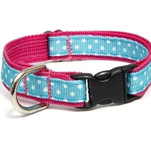 Sanibel Polka Dot Pink Dog Collar